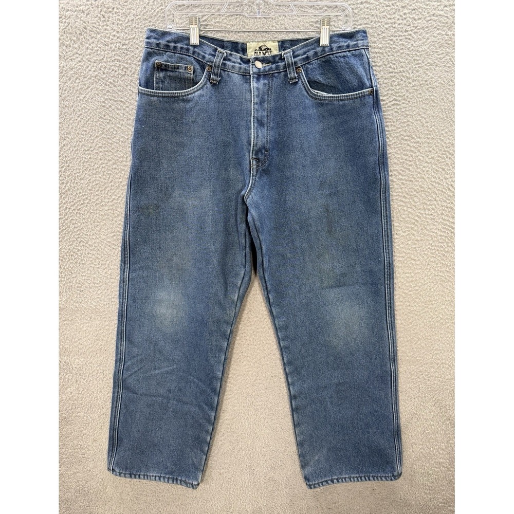 Old Mill Jeans Mens 34x30 Blue Denim Fleece Lined Workwear‎ Chore Barn Outdoors